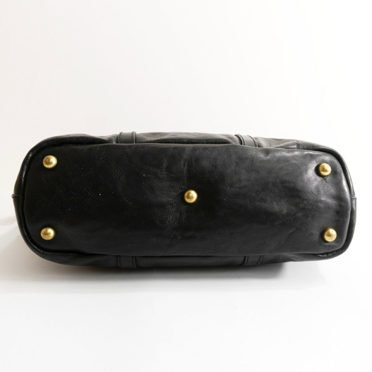 HERZ ORGAN Minerva Box Leather 2-Way Tote Bag Black
