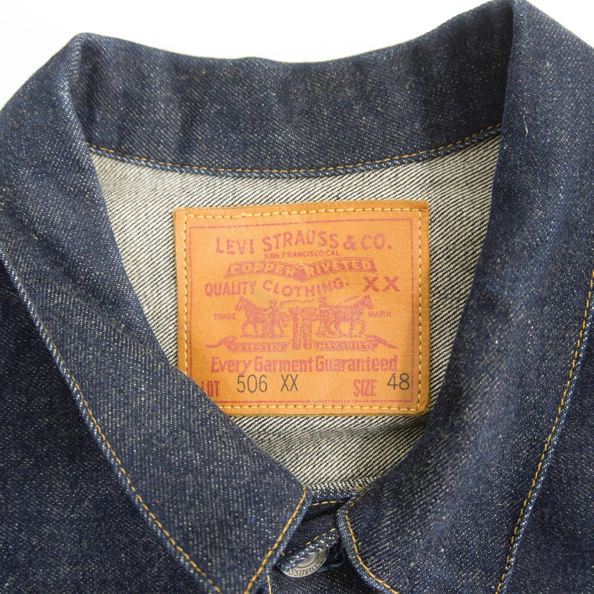 LEVI'S 506XX Big E Valencia Denim Jacket Dark Wash Size 48