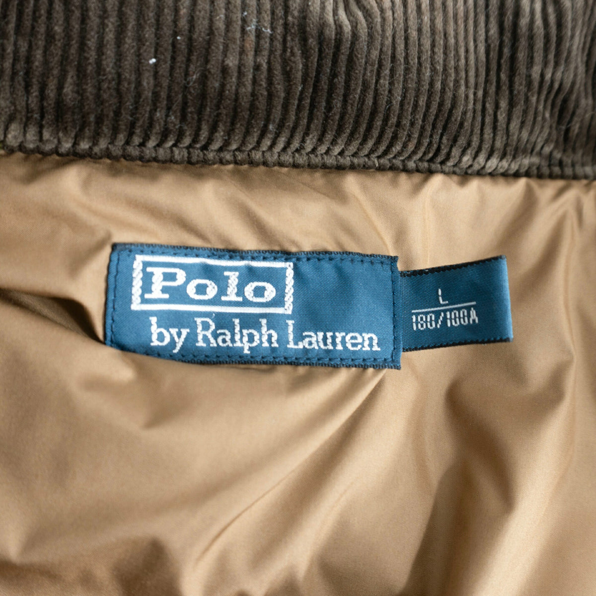 POLO RALPH LAUREN Leather Yoke Wool Down Vest Size L