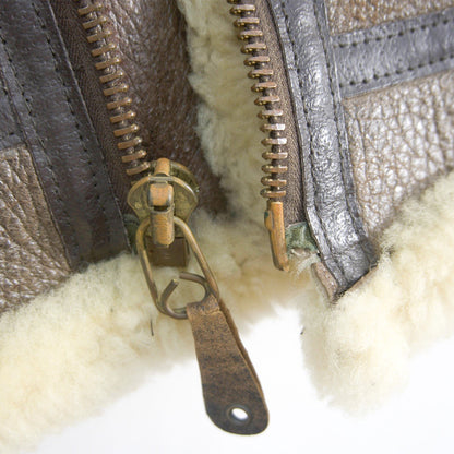 AVIREX B-3 Shearling Bomber Jacket Brown Size 36