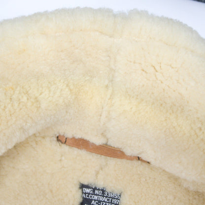 AVIREX B-3 Shearling Bomber Jacket Brown Size 36