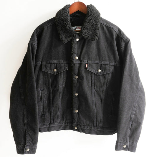 LEVI'S 90s Black Boa Denim Jacket 70629-4159 Size M