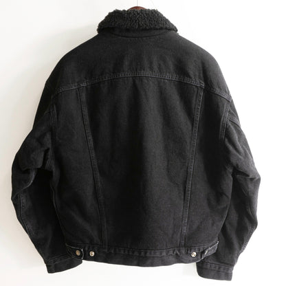 LEVI'S 90s Black Boa Denim Jacket 70629-4159 Size M