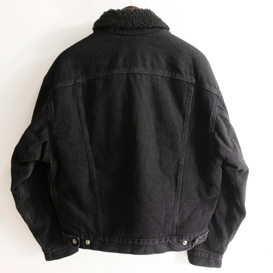 LEVI'S 90s Black Boa Denim Jacket 70629-4159 Size M