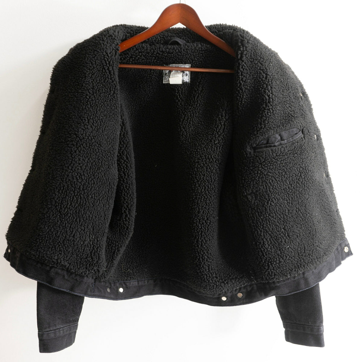 LEVI'S 90s Black Boa Denim Jacket 70629-4159 Size M