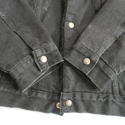 LEVI'S 90s Black Boa Denim Jacket 70629-4159 Size M