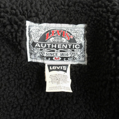 LEVI'S 90s Black Boa Denim Jacket 70629-4159 Size M