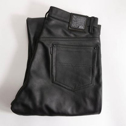 KADOYA Cowhide Leather Pants Black Size 33