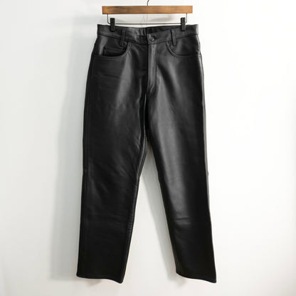KADOYA Cowhide Leather Pants Black Size 33