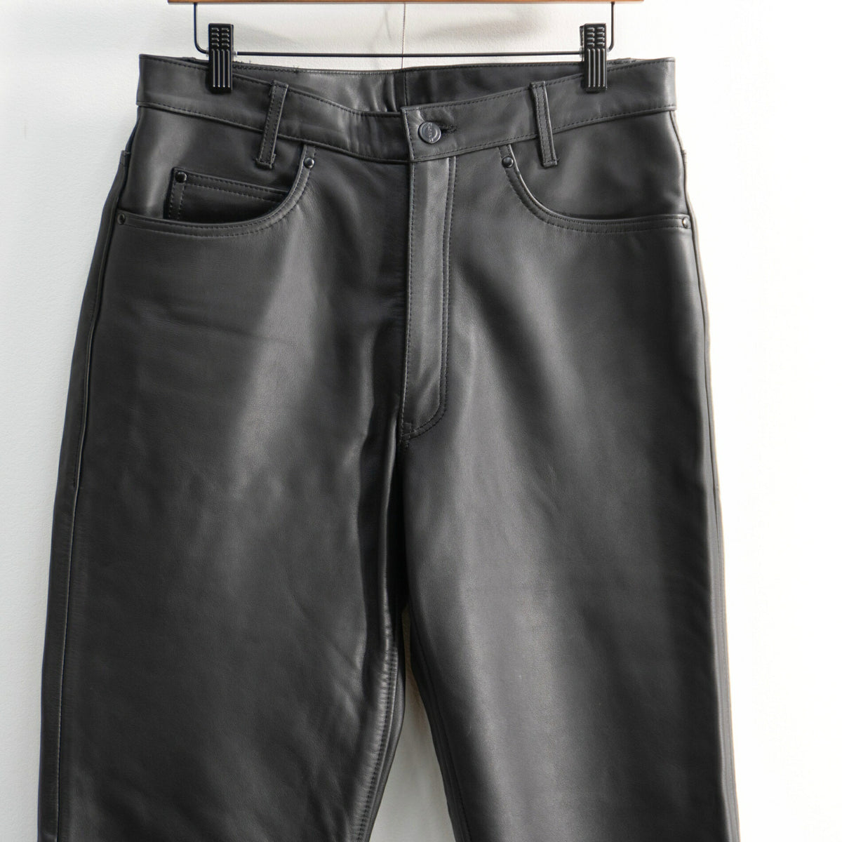 KADOYA Cowhide Leather Pants Black Size 33