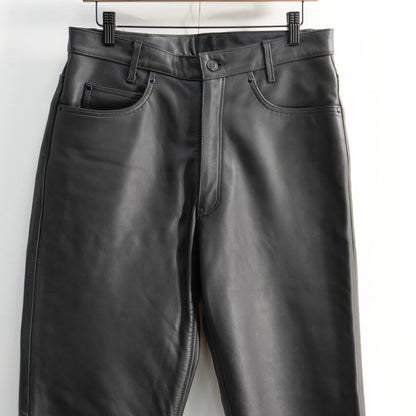 KADOYA Cowhide Leather Pants Black Size 33