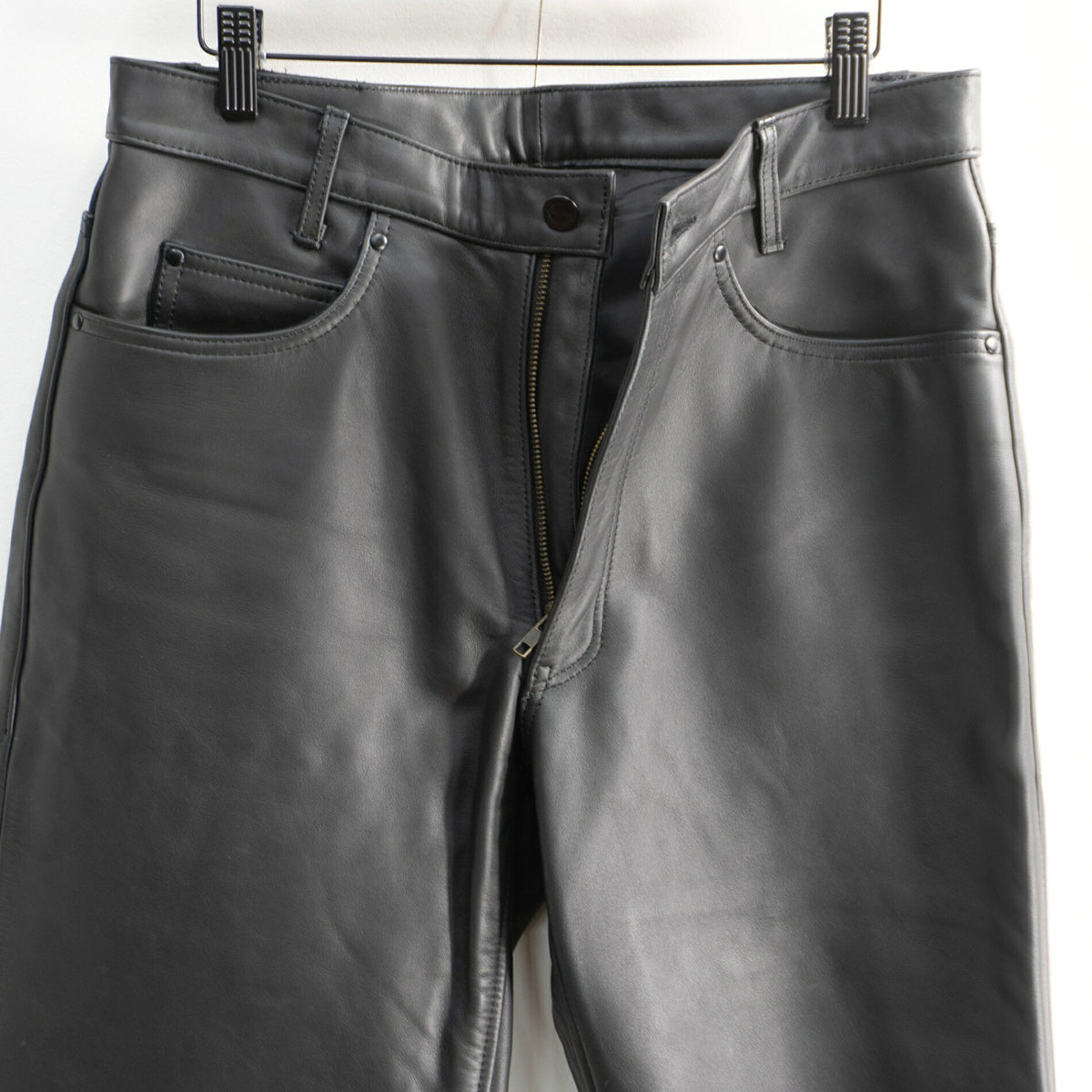 KADOYA Cowhide Leather Pants Black Size 33