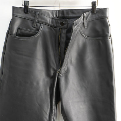 KADOYA Cowhide Leather Pants Black Size 33