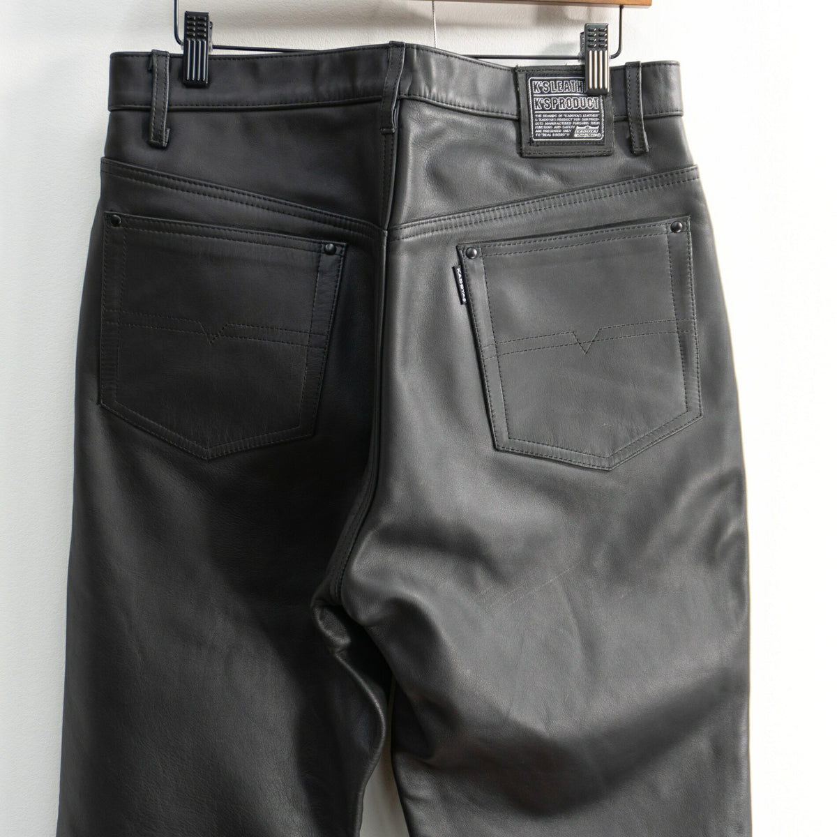 KADOYA Cowhide Leather Pants Black Size 33