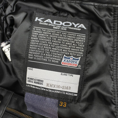 KADOYA Cowhide Leather Pants Black Size 33