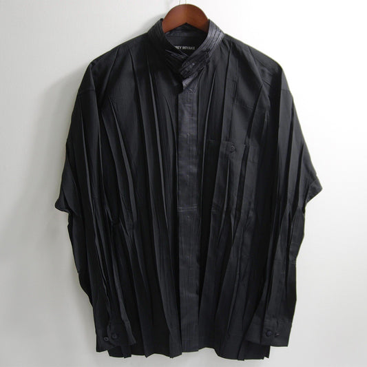 ISSEY MIYAKE Pleated Long Sleeve Shirt Black Size 3