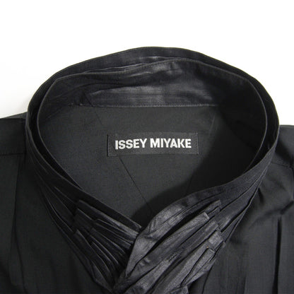 ISSEY MIYAKE Pleated Long Sleeve Shirt Black Size 3