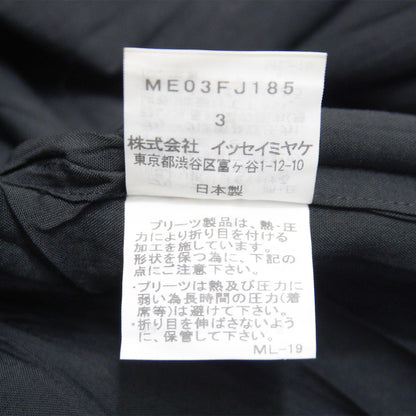 ISSEY MIYAKE Pleated Long Sleeve Shirt Black Size 3
