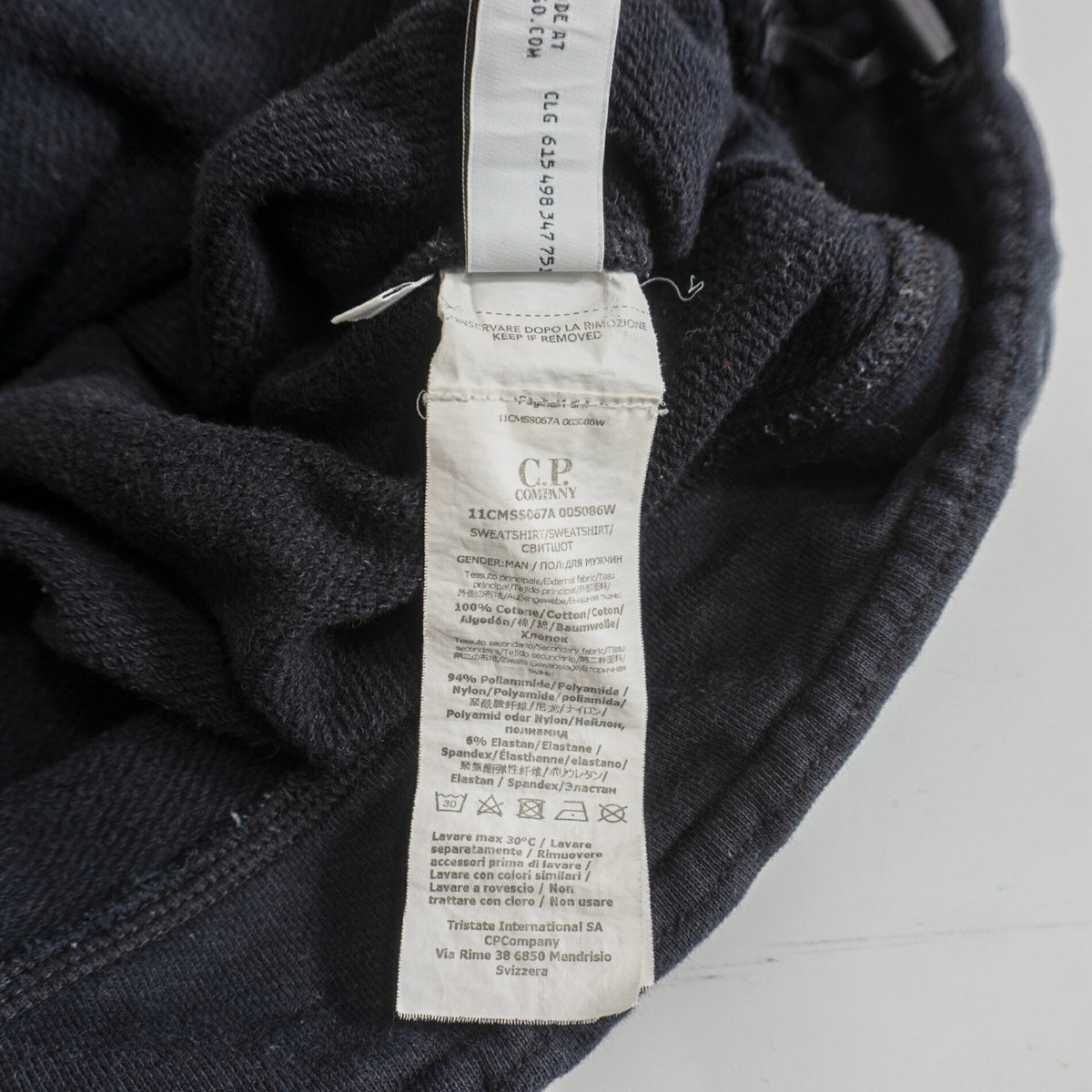 C.P.COMPANY Diagonal Raised Fleece Collar Sweatshirt Size L