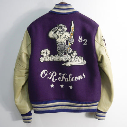 WHITESVILLE Full-Deco Leather Sleeve Stadium Jumper Size 40