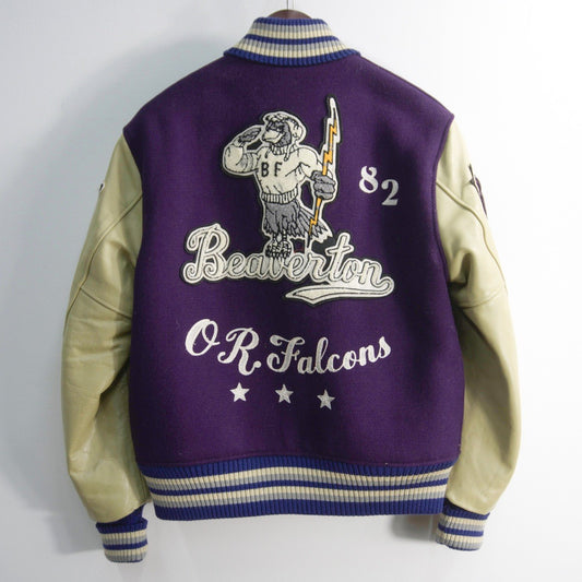 WHITESVILLE Full-Deco Leather Sleeve Stadium Jumper Size 40