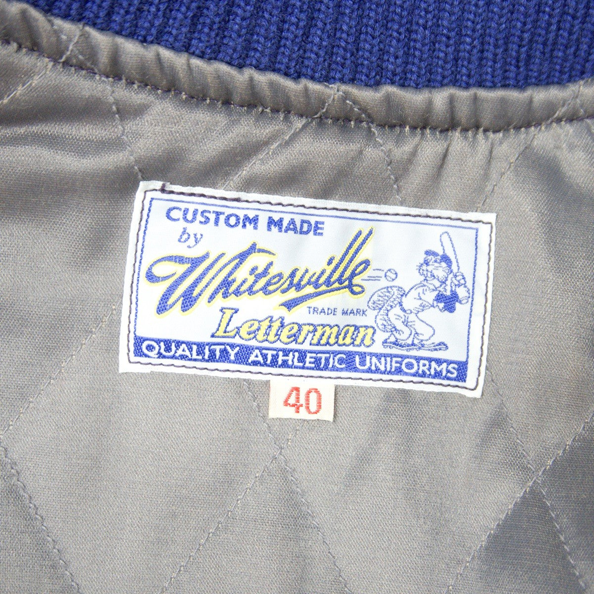 WHITESVILLE Full-Deco Leather Sleeve Stadium Jumper Size 40