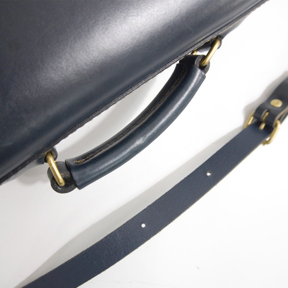 HERZ CW-2 Leather 2-Way Barrel Mini Shoulder Bag Navy