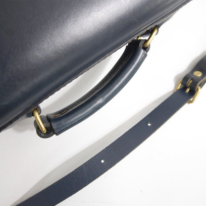 HERZ CW-2 Leather 2-Way Barrel Mini Shoulder Bag Navy