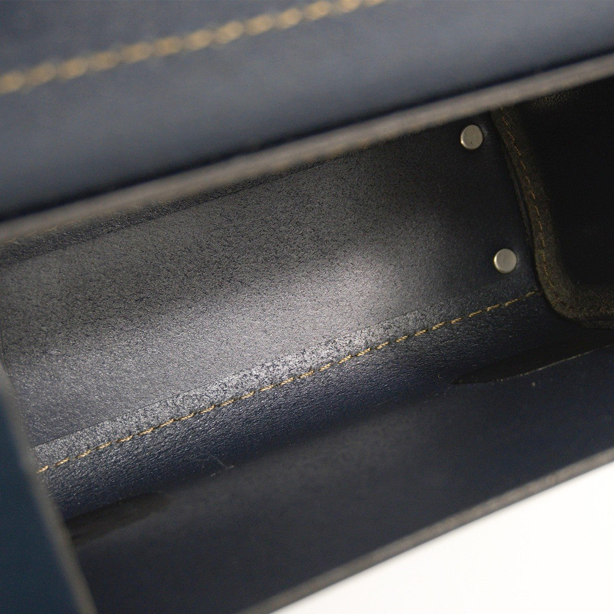 HERZ CW-2 Leather 2-Way Barrel Mini Shoulder Bag Navy