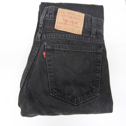 LEVI'S 505 USA Made Overdyed Black Denim Jeans Size 33×30