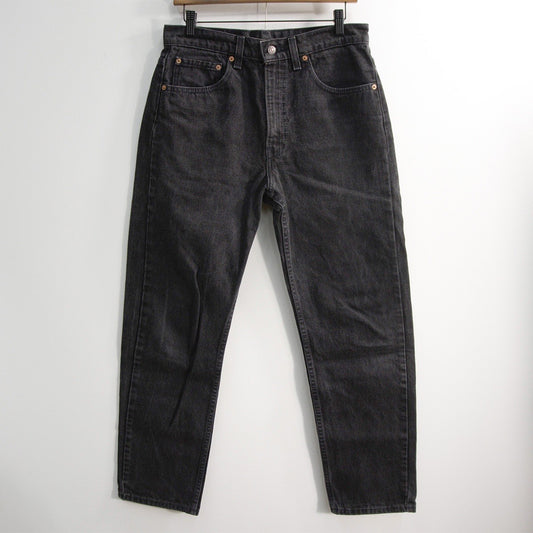 LEVI'S 505 USA Made Overdyed Black Denim Jeans Size 33×30