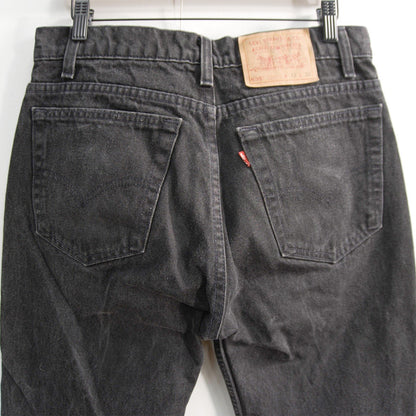 LEVI'S 505 USA Made Overdyed Black Denim Jeans Size 33×30