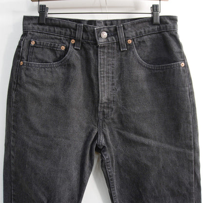 LEVI'S 505 USA Made Overdyed Black Denim Jeans Size 33×30