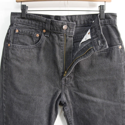 LEVI'S 505 USA Made Overdyed Black Denim Jeans Size 33×30
