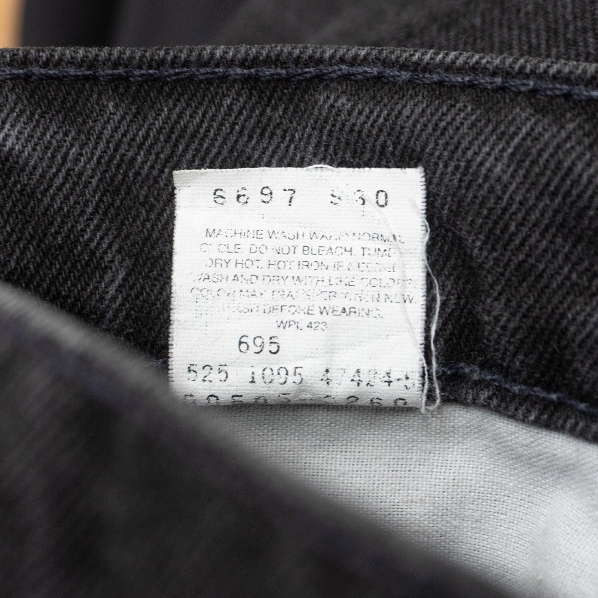 LEVI'S 505 USA Made Overdyed Black Denim Jeans Size 33×30