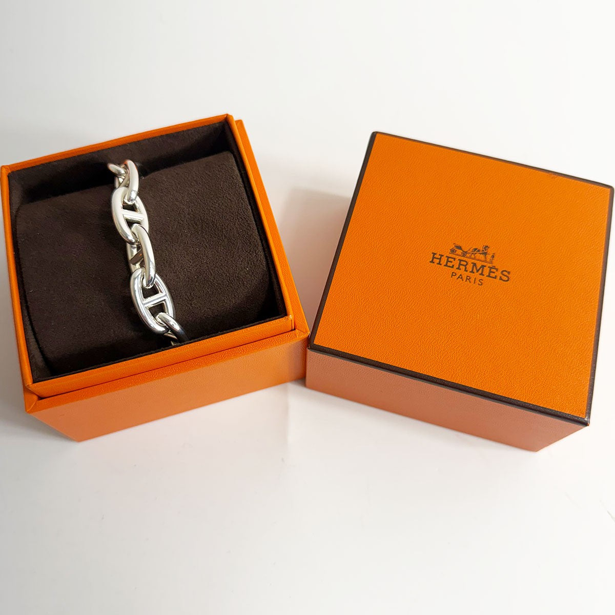 HERMES Chaine d'Ancre GM 12-Link Silver Bracelet