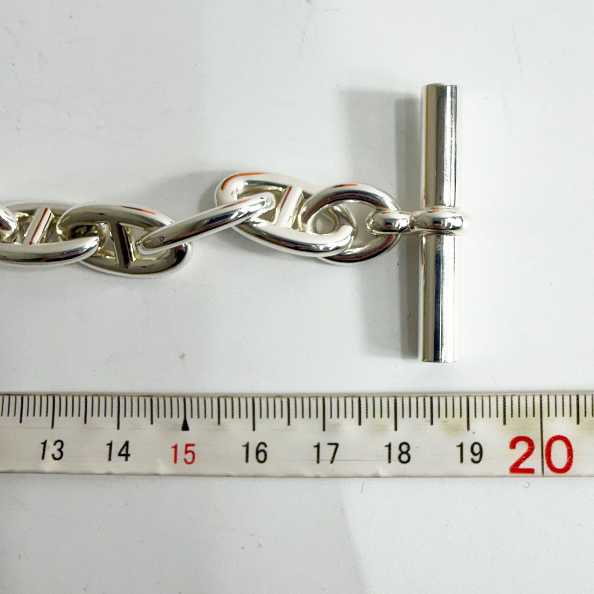 HERMES Chaine d'Ancre GM 12-Link Silver Bracelet