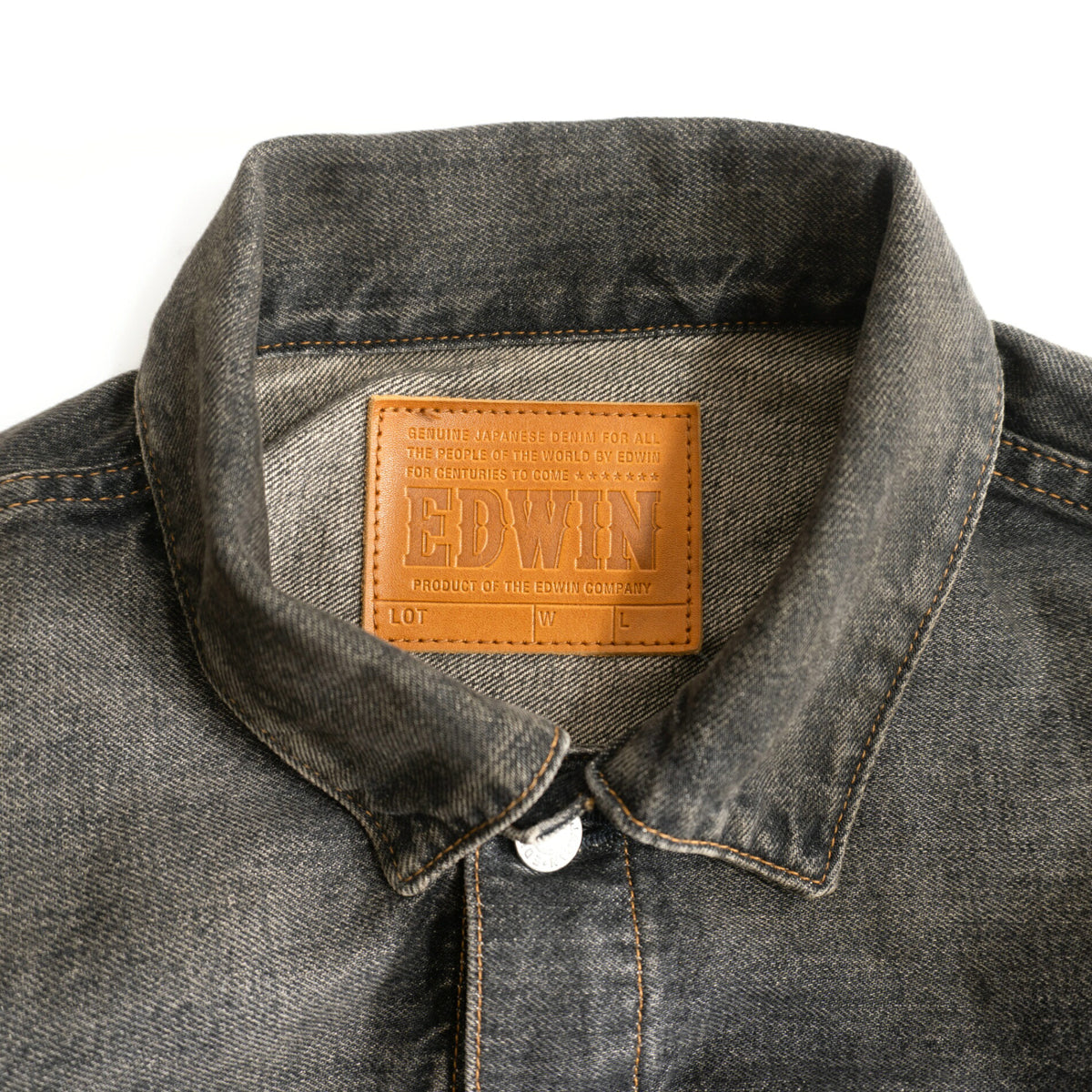 EDWIN 505J Second Type Black Denim Jacket Size XL