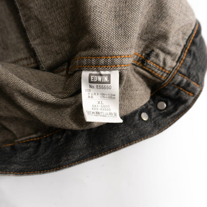 EDWIN 505J Second Type Black Denim Jacket Size XL