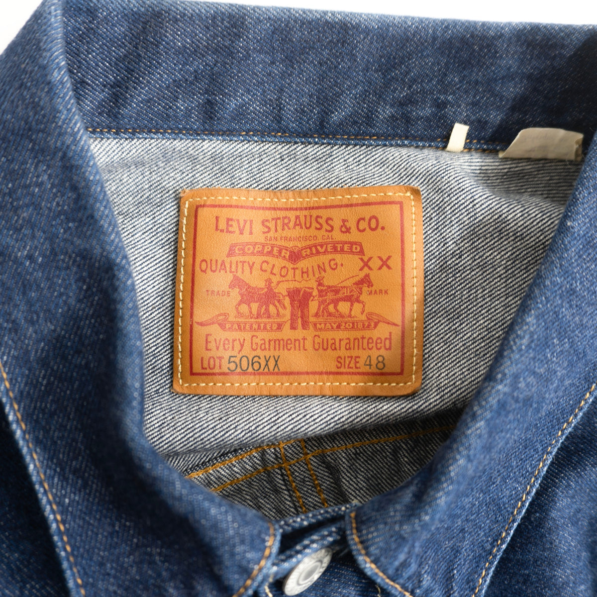 LEVI'S VINTAGE CLOTHING WAIPER 506XX Denim Jacket Size 48/T