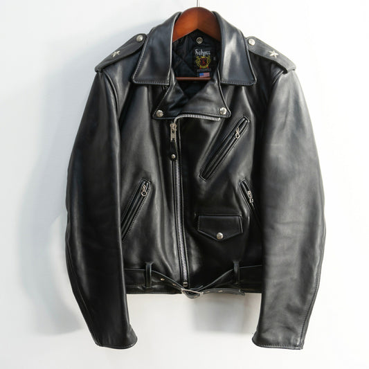 SCHOTT 613US One Star Double Riders Leather Jacket Size 38