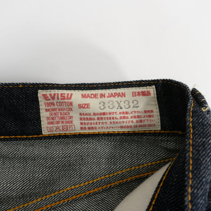EVISU Dark Indigo Lot 2000 Seagull Denim Jeans Size 33×32