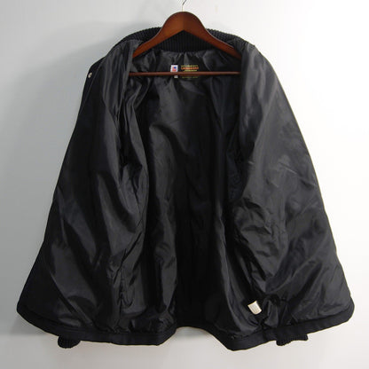 SKOOKUM Melton Leather Varsity Jacket Black Size 42