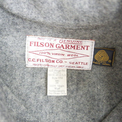 FILSON Mackinaw Wool Cruiser Jacket Gray Size 38