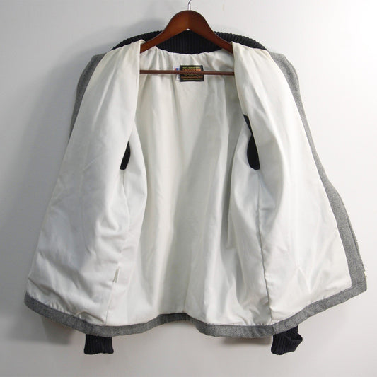 SKOOKUM Melton Leather Varsity Jacket Black Gray Size 38