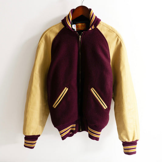 SKOOKUM USA Melton Leather Varsity Jacket Size 40
