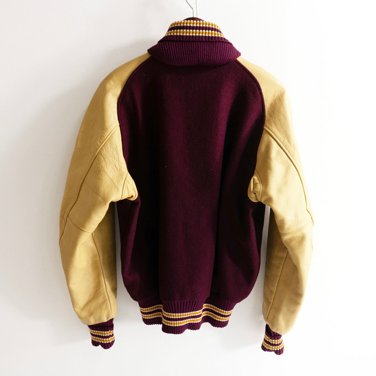 SKOOKUM USA Melton Leather Varsity Jacket Size 40