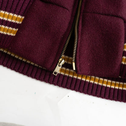 SKOOKUM USA Melton Leather Varsity Jacket Size 40
