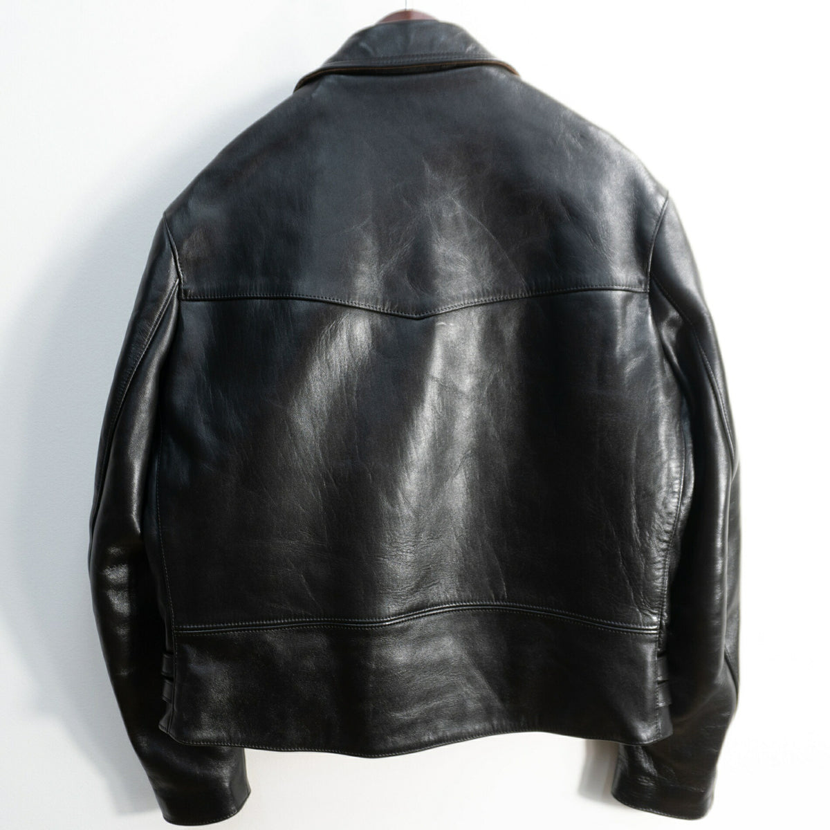 666 Horsehide Side Belt Double Rider Leather Jacket Size 44
