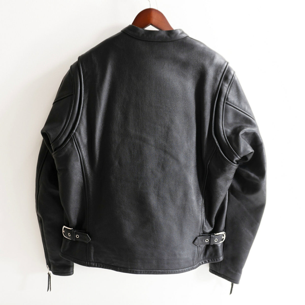 KADOYA Black Thick Cowhide Single Rider Jacket Size 4L